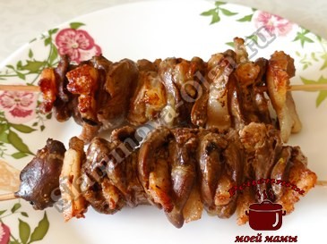 Шашлык из куриных сердечек