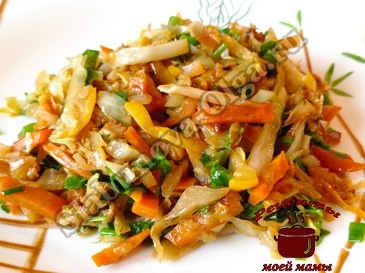 Жареная капуста с кабачками Жареная капуста с кабачками