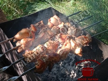 Куриный шашлык в маринаде с соевым соусом и растительным маслом, готовим Куриный шашлык в маринаде с соевым соусом и растительным маслом, готовим