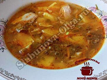 Щи с щавелем и свежей капустой