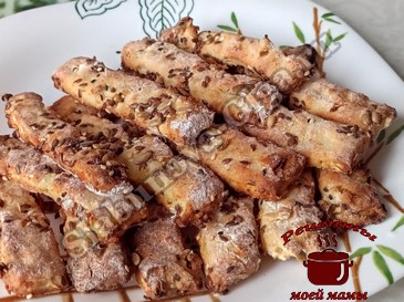 Яблочно-творожные палочки с семечками
